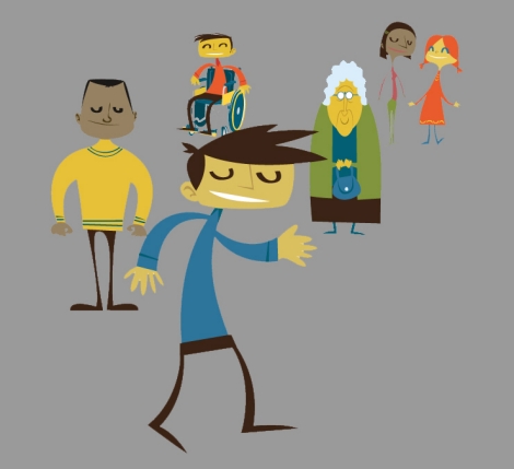 Cartoon of 6 people