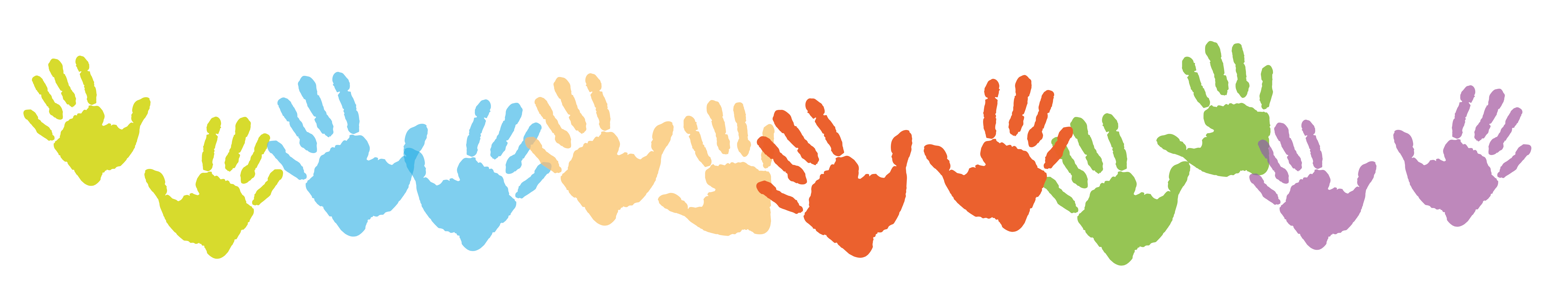 Colourful handprints