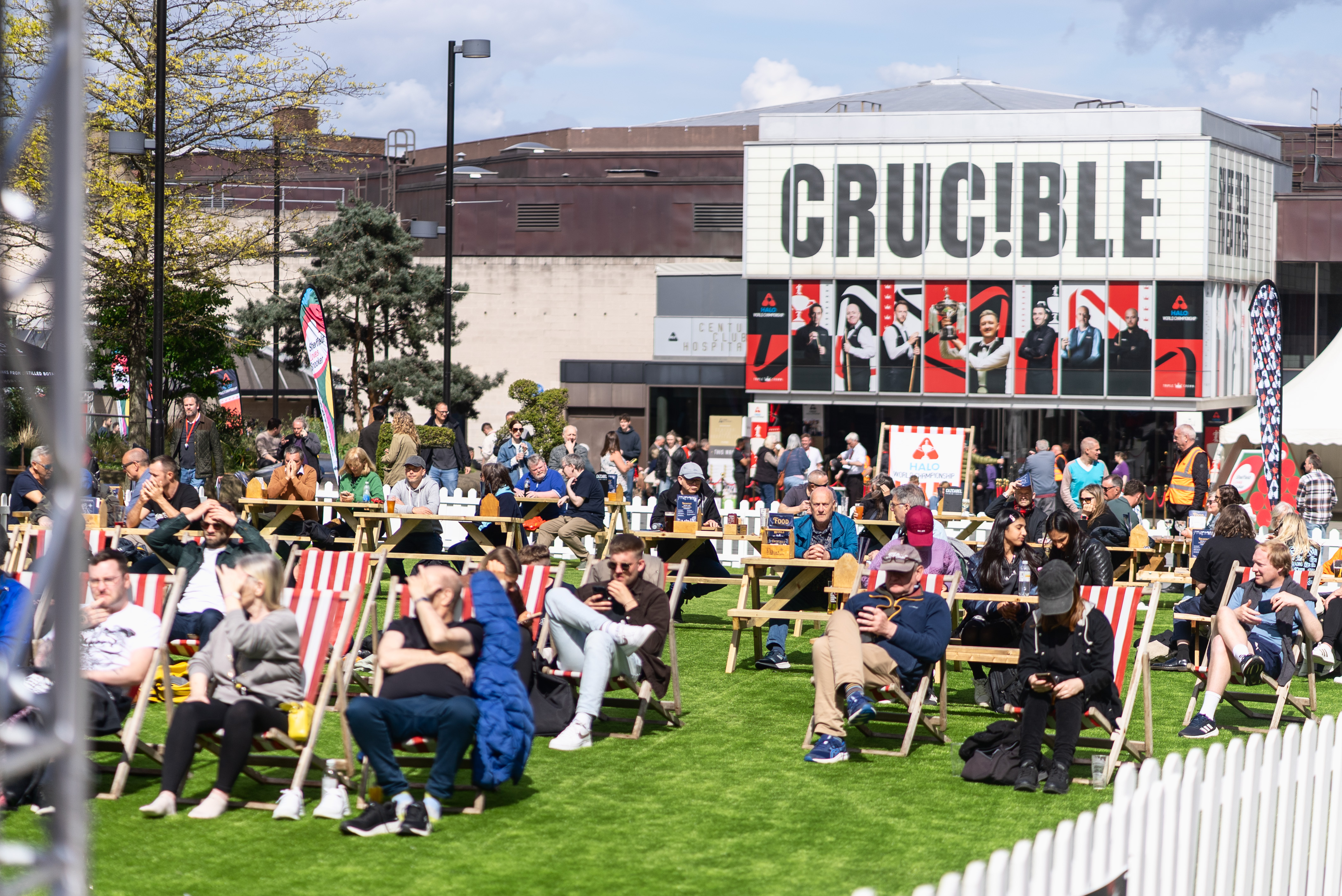 Crowds gather to watch the Snooker World Championships