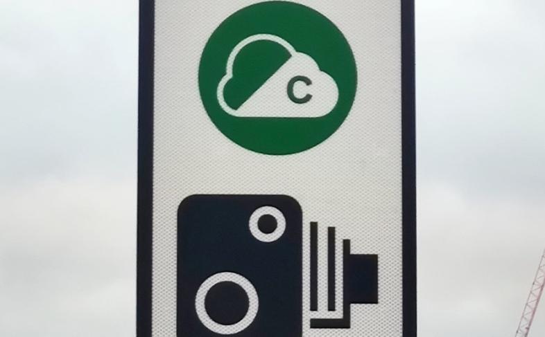 A road sign displaying the Clean Air Zone