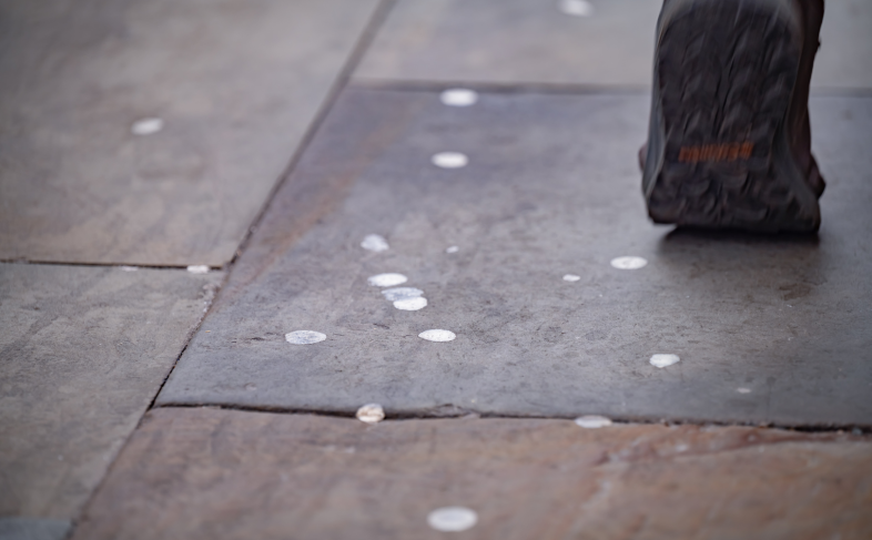 Chewing gum on pavement