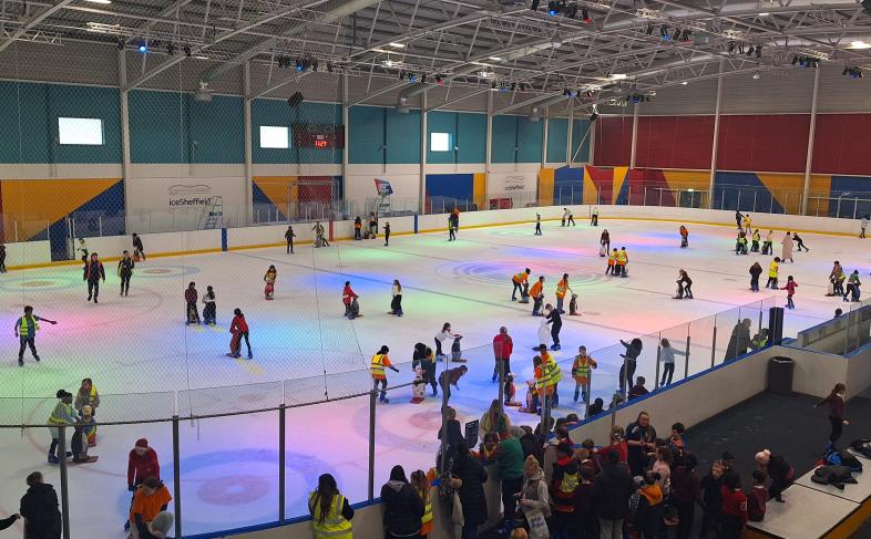 Kids ice skating at IceSheffield
