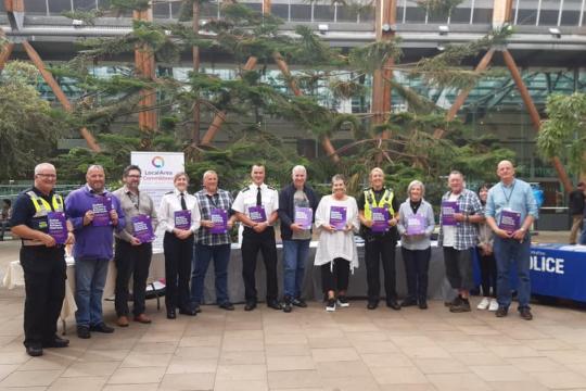 The Community Safety Team presenting a new guide to help city center businesses address begging.