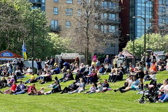 Devonshire Green during Eurovision celebrations