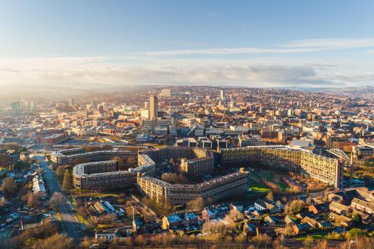 A view of Sheffield's skyline from above 