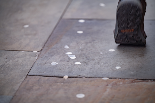 Chewing gum on pavement