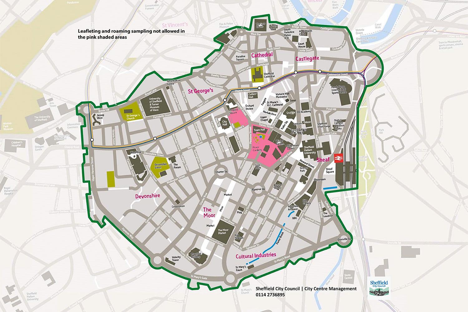 Map showing where you can distribute leaflets