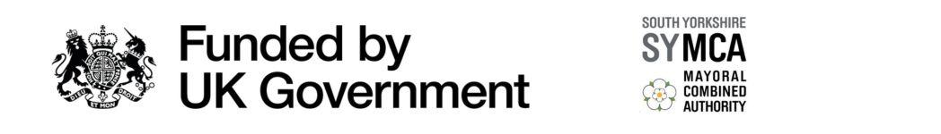 A banner with the UK Government and SYMCA logs on it