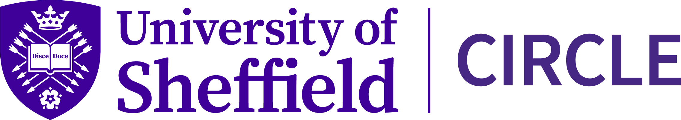 University of Sheffield badge with the Research Centre's CIRCLE logo beside it
