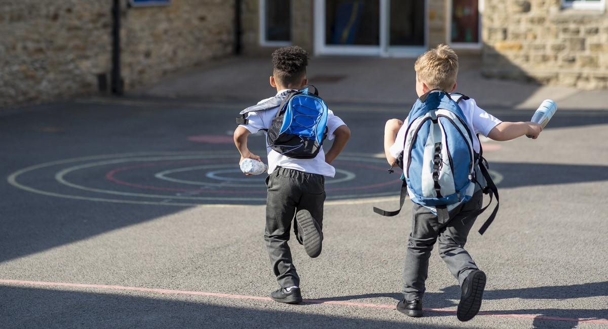 School attendance campaign kids running